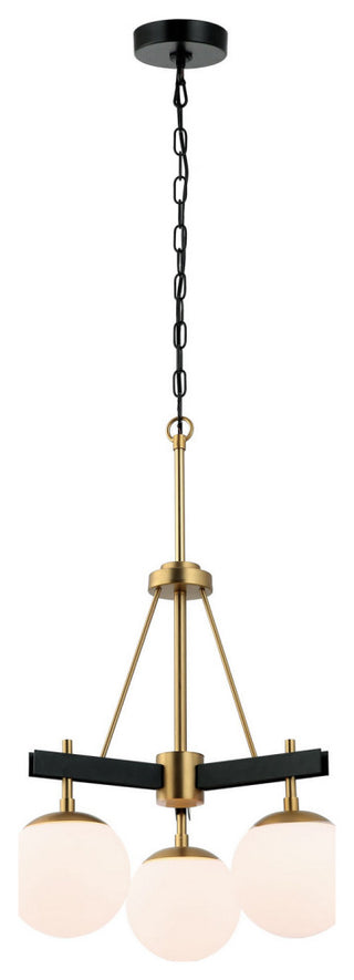 Allie 3-Light Chandelier, Black/Satin Brass
