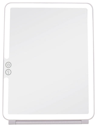 Touch Pad 2.0 Rechargeable LED Makeup Mirror with Flip Cover, White
