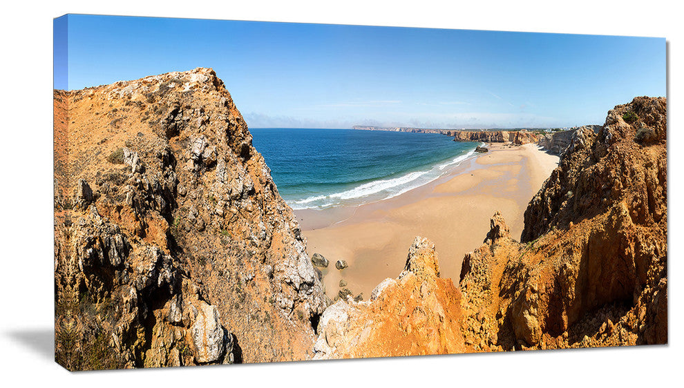 "Rocky Bay Portugal" Panorama Landscape Wall Art Canvas Print32"x16"