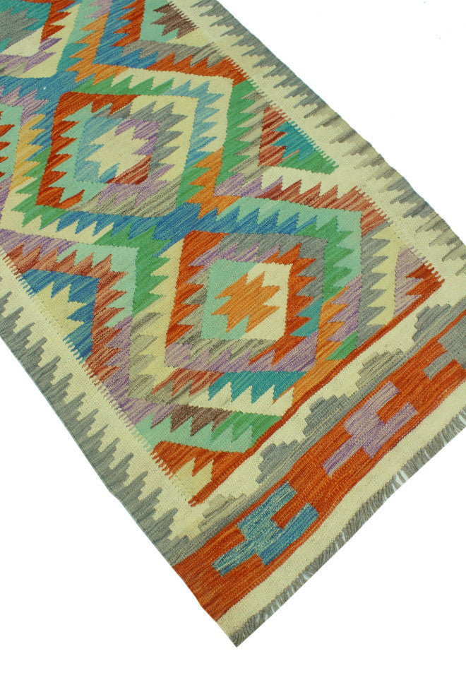 Sangat Kilim Vicdan Red/Ivory Runner, 2'9x15'8