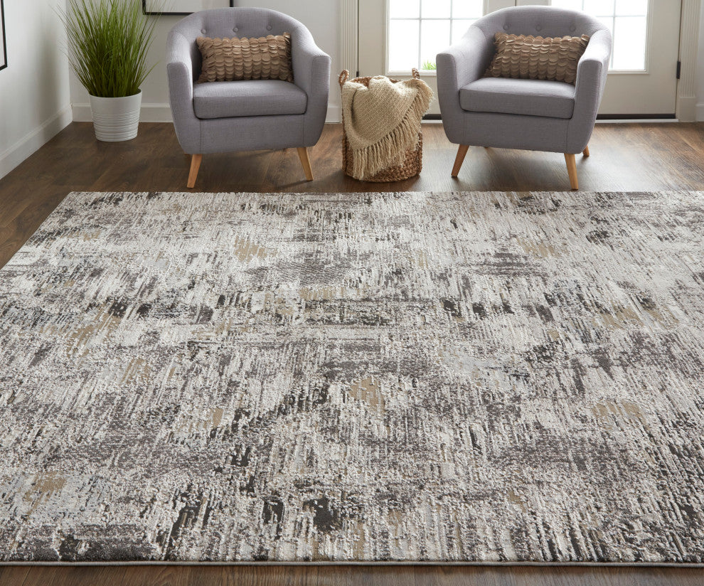 Weave & Wander Kayden Rug, Ivory/Charcoal, 10' X 14'