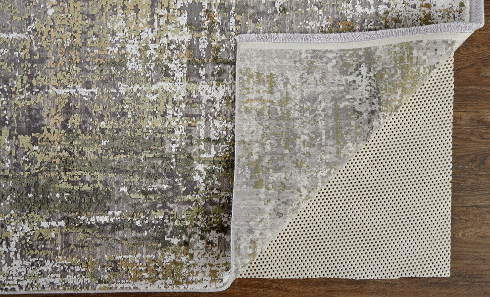 Weave & Wander Lindstra Rug, Olive Gray/Jade Green, 2ft-2in x 3ft-2in