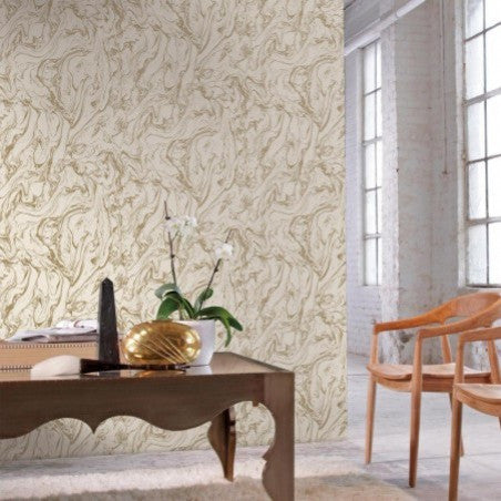 Marble Peel and Stick Wallpaper, Gold