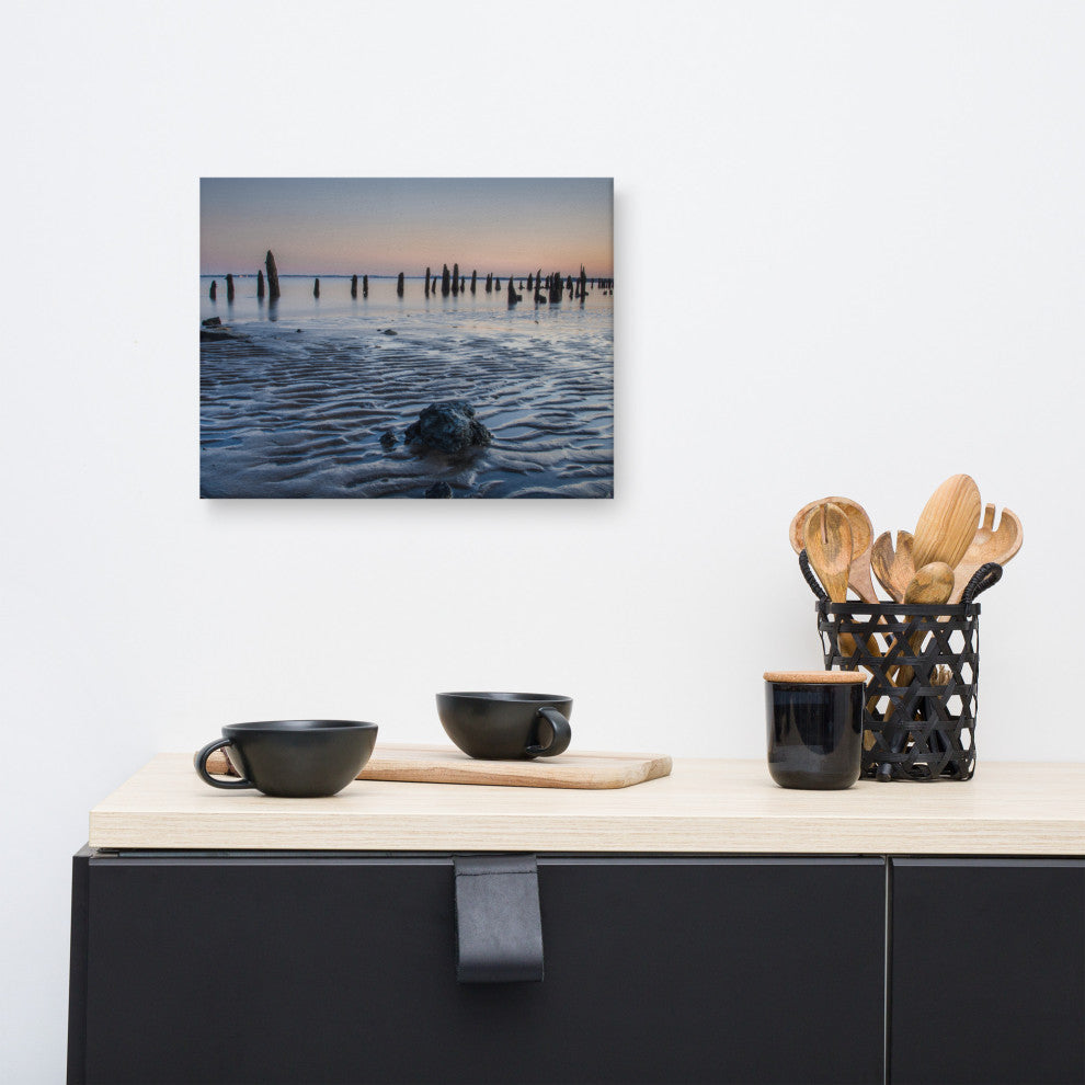 Low Tide At Battery Coastal Landscape Photo Canvas Wall Art Print, 12" X 16"
