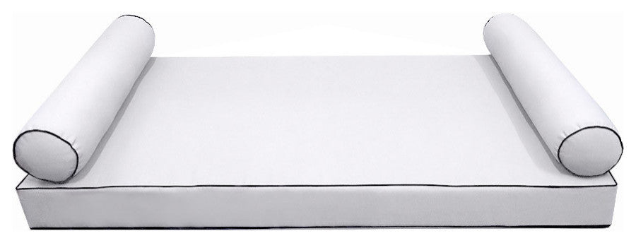 Style5 Twin Contrast Pipe Outdoor Mattress Bolster Slip Cover COMPLETE SET AD105