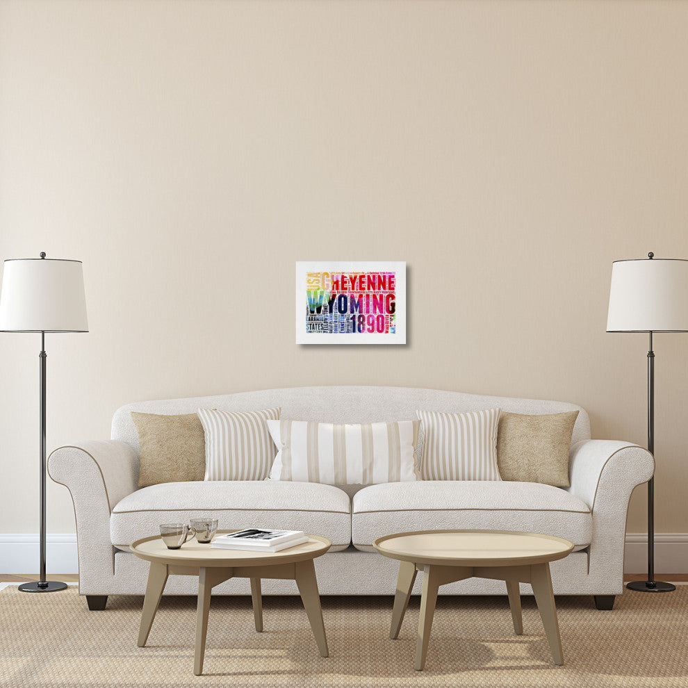 "Wyoming Watercolor Word Cloud" Fine Art Print