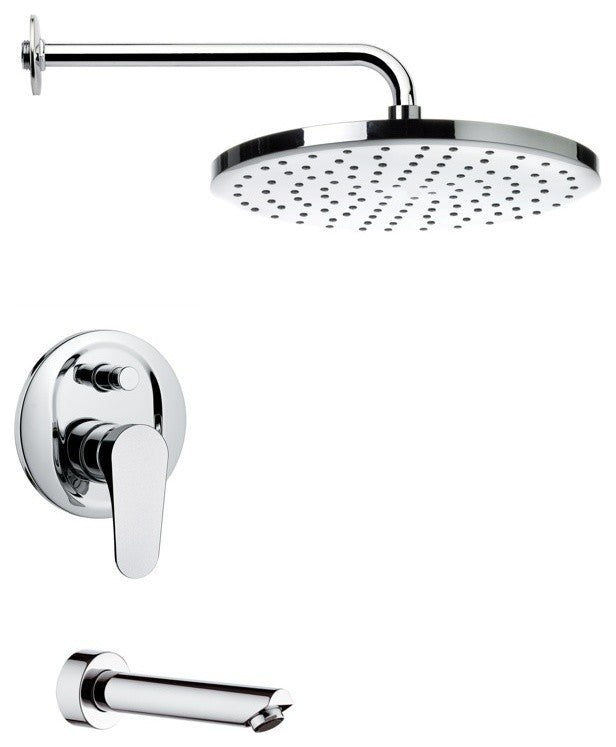 Chrome Tub and Shower Faucet Sets With 8" Rain Shower Head
