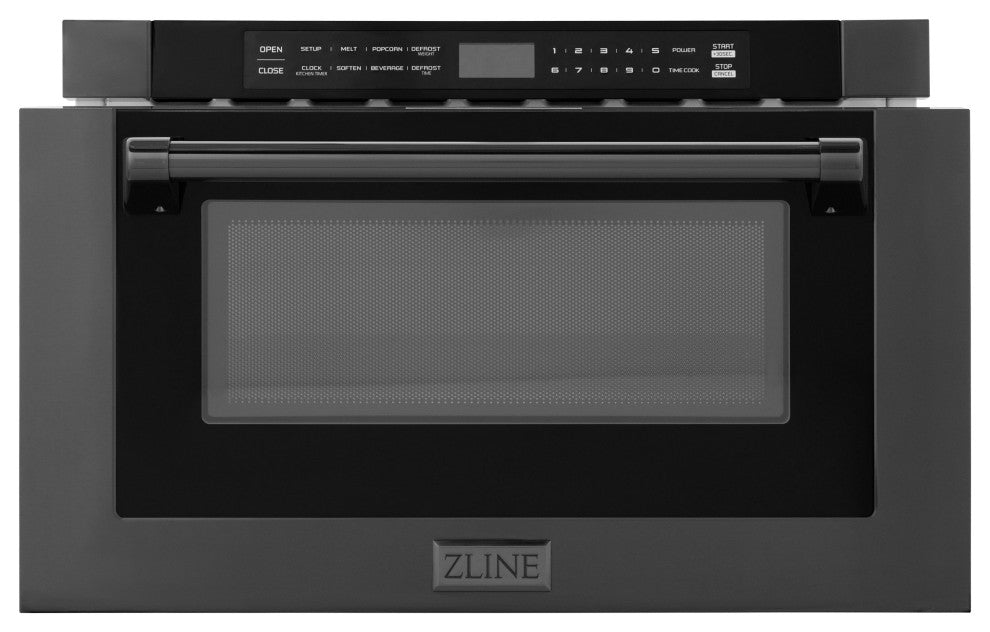 24" Built-in Microwave Drawer, Black Stainless Steel