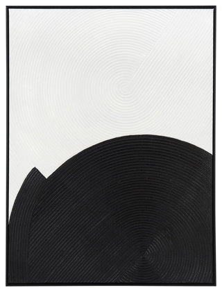 Hand painted Canvas Wall Art-Abstract-Black, Ivory-30" x 39"