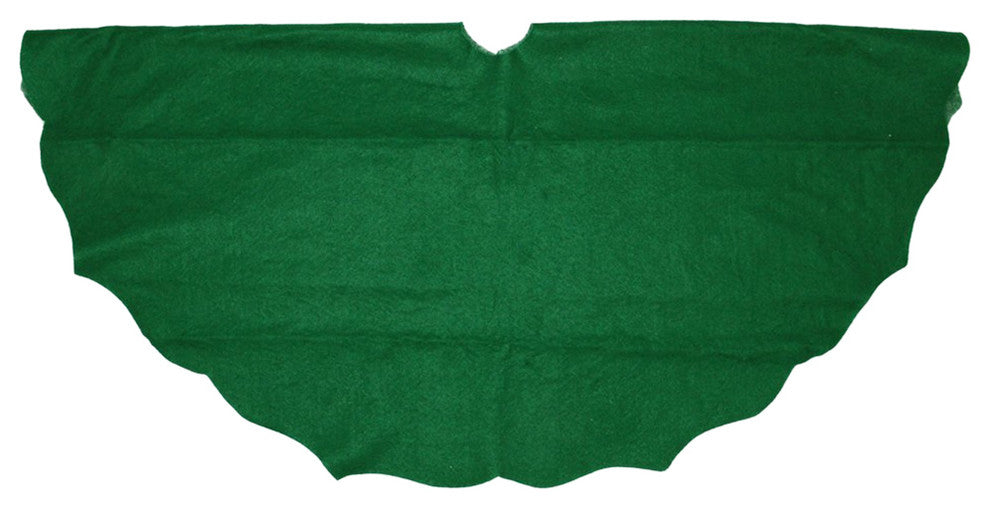 48" Christmas Traditions Cardinal Green Scalloped Edge Christmas Tree Skirt