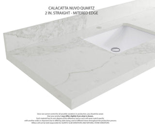 Nashville 48" Single Sink Bath Vanity, White 2" Calacatta Nuvo
