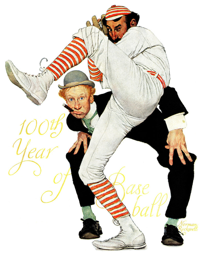 "100th Anniversary of Baseball" Print on Canvas by Norman Rockwell