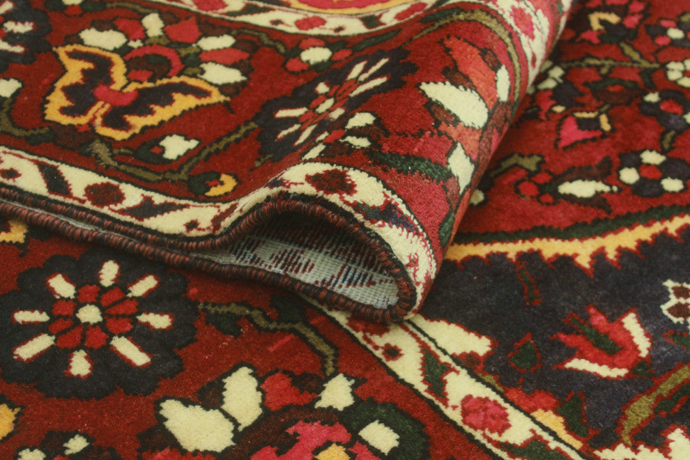 Fine Vintage Distressed Payden Red/Navy Rug, 6'8 x 9'6