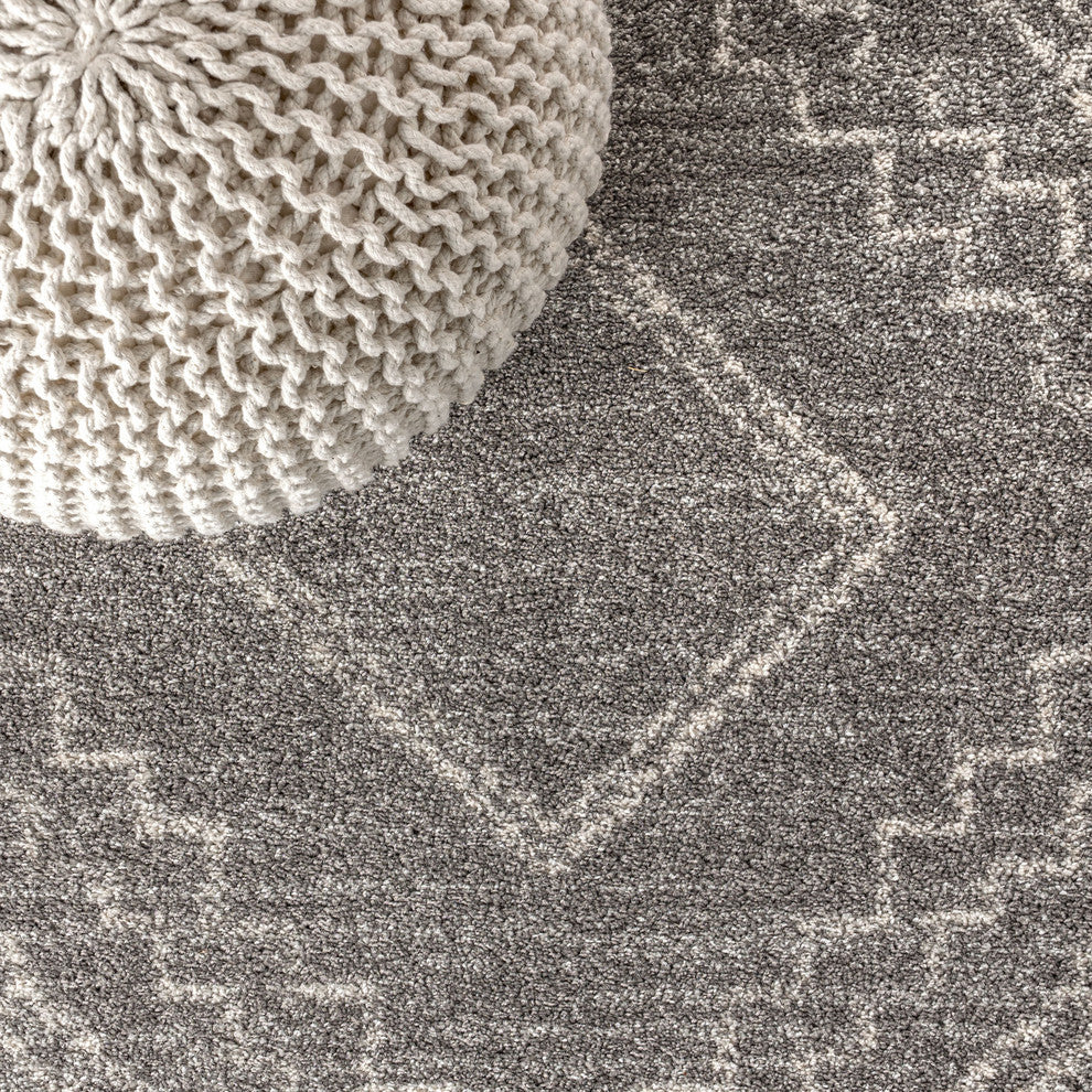 Amir Moroccan Beni Souk Rug, Gray/Cream, 5 X 8