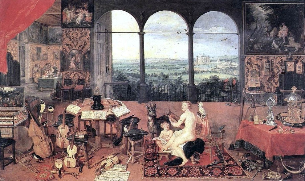 The Elder Jan Brueghel The Sense of Hearing, 18"x27" Gallery Wrapped Canvas
