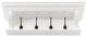 Classic White Wood Wide Four Hook Hanging Coat Rack