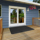 Indoor/Outdoor Double-Ribbed Area Rug With Skid-Resistant Back Black 2' x 3'