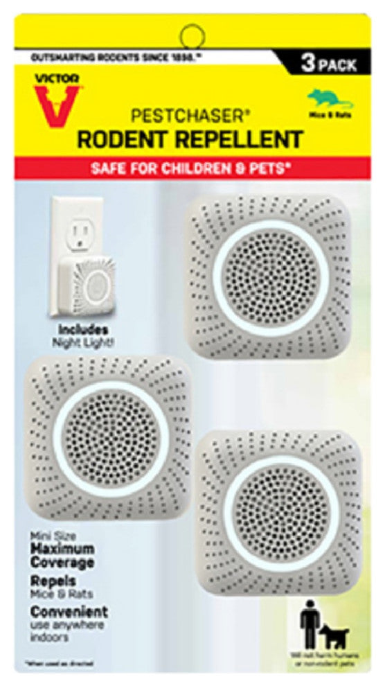 Victor M753K Pestchaser Rodent Repellent with Nightlight, White