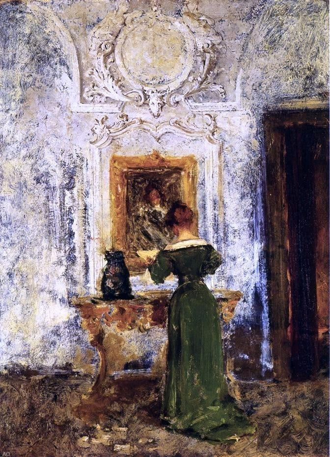 William Merritt Chase Woman in Green (also known as Lady in Green) Canvas Wrap