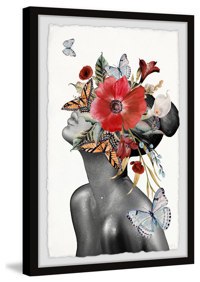 "Butterfly Bloom Sight" Framed Painting Print, 24"x36"