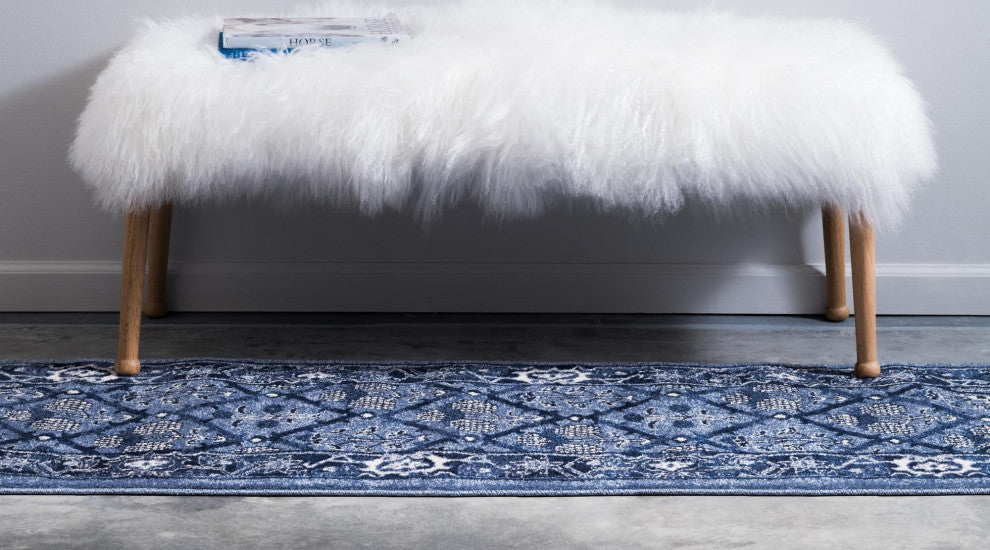 Rug Unique Loom La Jolla Blue Runner 2' 7 x 10' 0