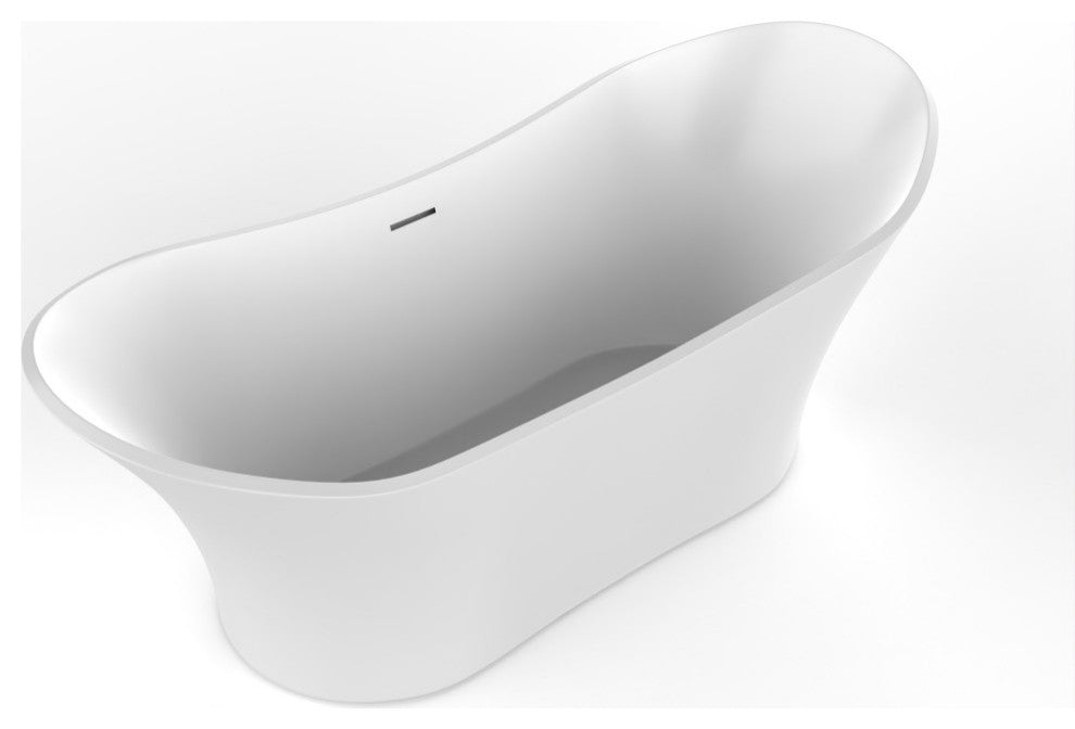 CastelloUSA Ocean Solid Surface Freestanding Tub, White