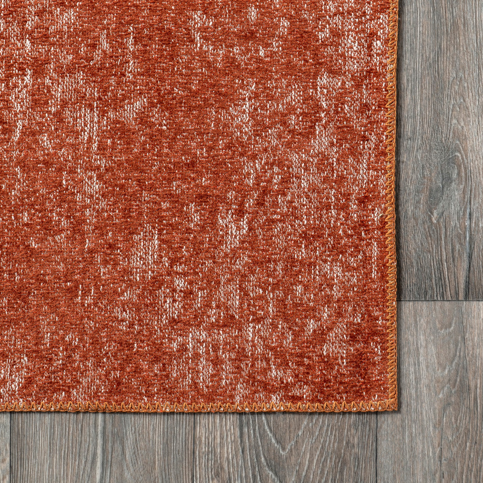 Nuloom Elspeth Casual Faded Washable Rug, Burnt Orange 7' 3" x 9' 3"