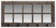 Windowpane Mirror With Coat Hangers, 10 Pane, Barnwood
