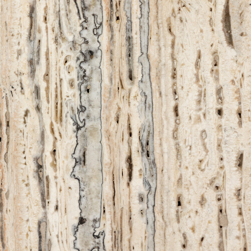 Stepped Bookends-White Travertine