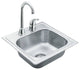 Moen 15" Single Basin Drop, Stainless Steel Kitchen Sink With Soundshield Tech