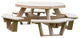 White Cedar Log Outdoor Octagon Picnic Table, Large