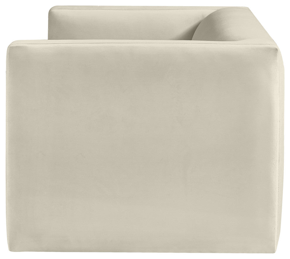 Henson Velvet Upholstered Loveseat, Cream