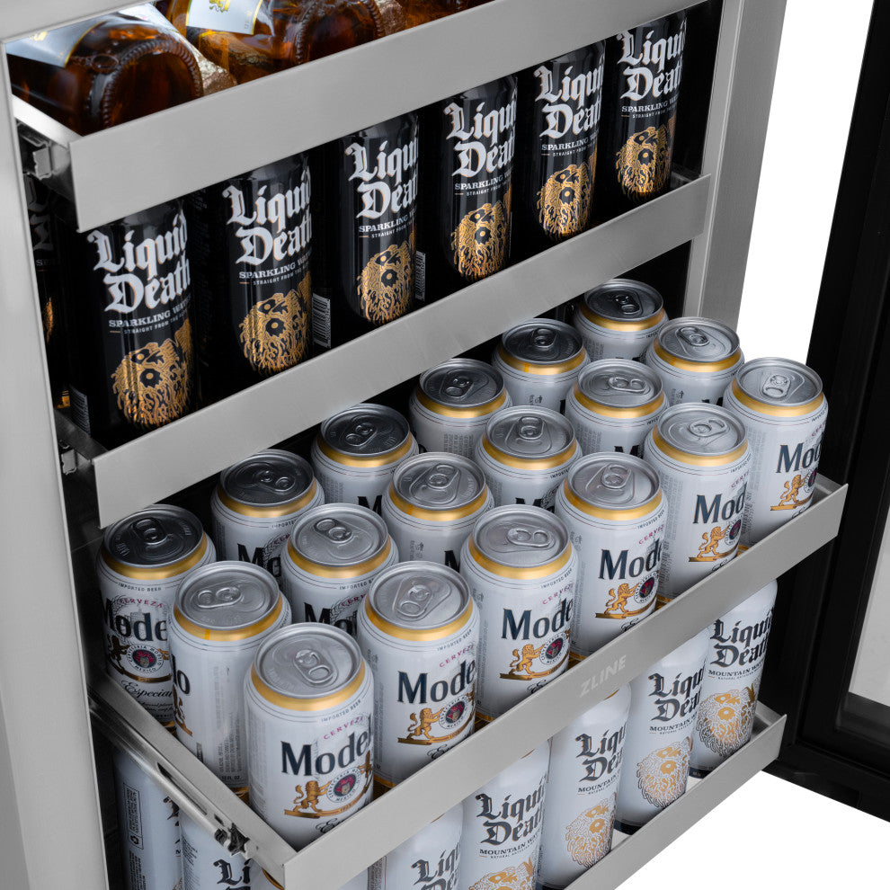 ZLINE 24" Beverage Center With Stainless-Steel Glass Door
