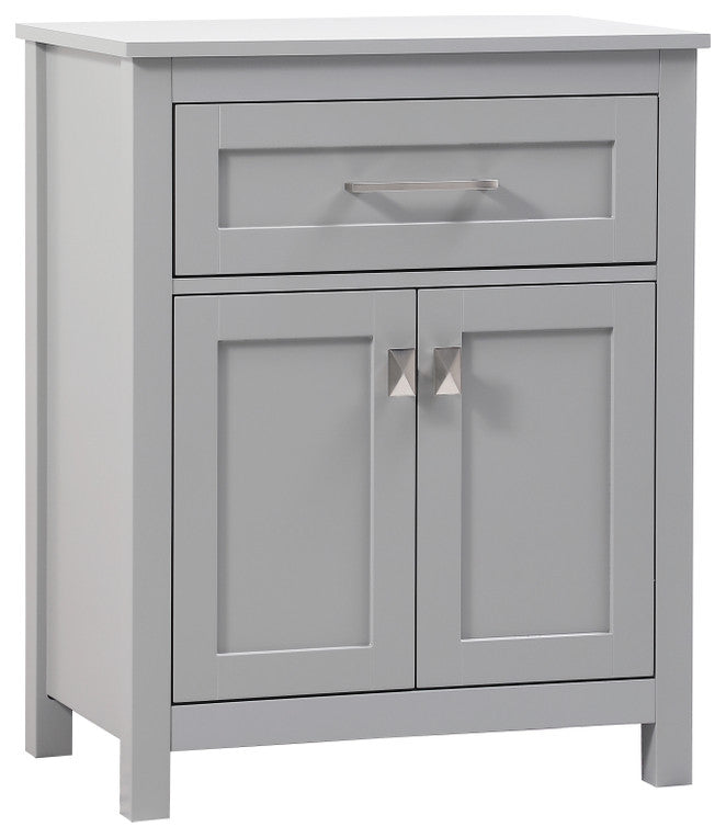 24" Wide Bathroom Storage Freestanding Cabinet, Grey