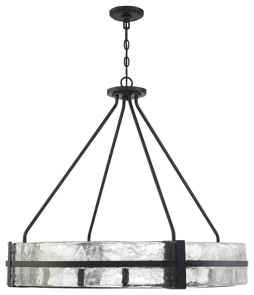 Hudson Matte Black Pendant, 12-Light