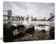 Skyline with Brooklyn Manhattan Bridges, Large Cityscape Canvas Print, 20"x12"
