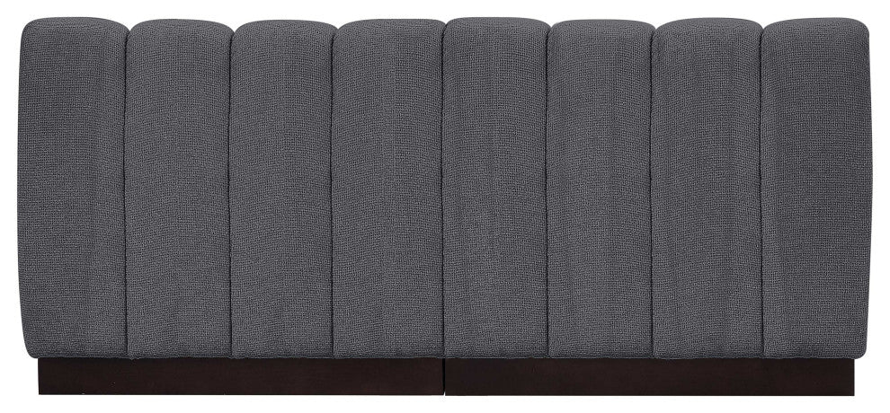 Quinn Chenille Upholstered 2-Piece Modular Sofa, Grey