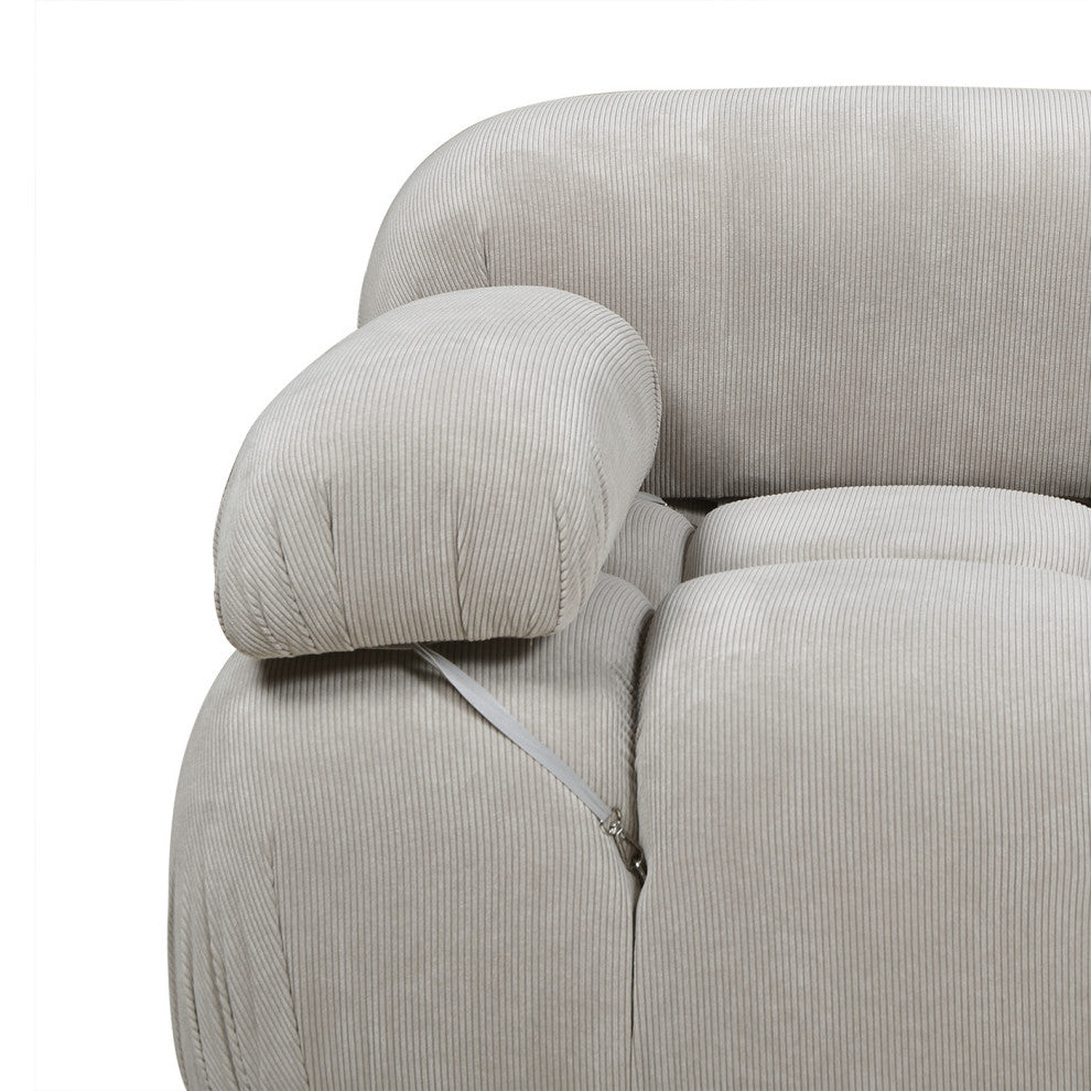 Marcel 109.5" Modular Sofa, Pebble Gray Corduroy