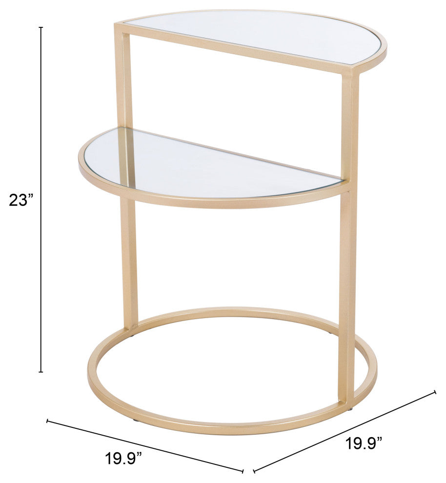 Sofa Side Table, Glass, Steel Metal, Gold, Living Lounge Cafe Lobby Hospitality
