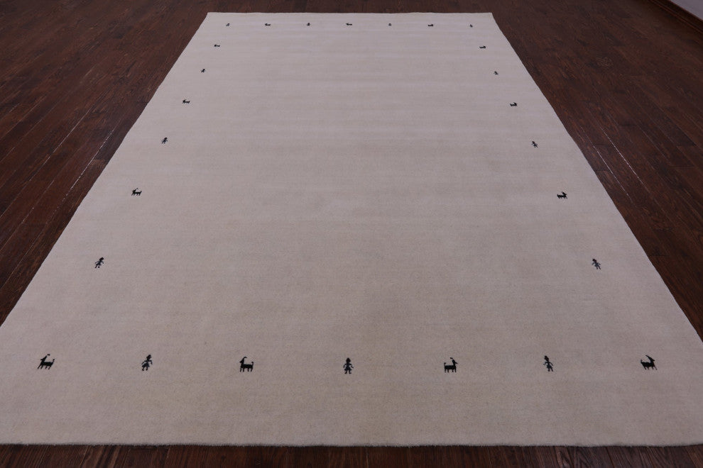 9' 0" X 12' 0" Persian Gabbeh Handmade Wool Rug - Q15242