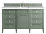 Brittany 72" Double Vanity, Smokey Celadon,  White Zeus Quartz Top
