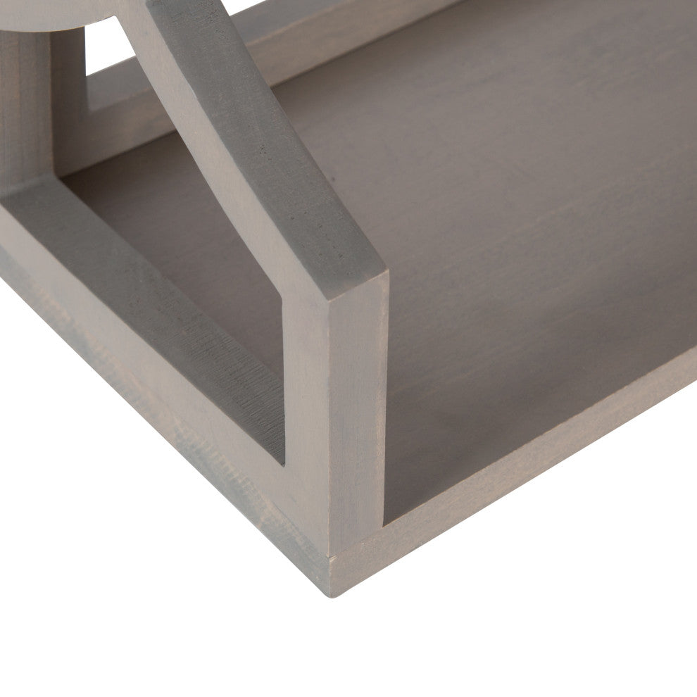 Raines Wood Wall Shelf, Gray 25x8x28