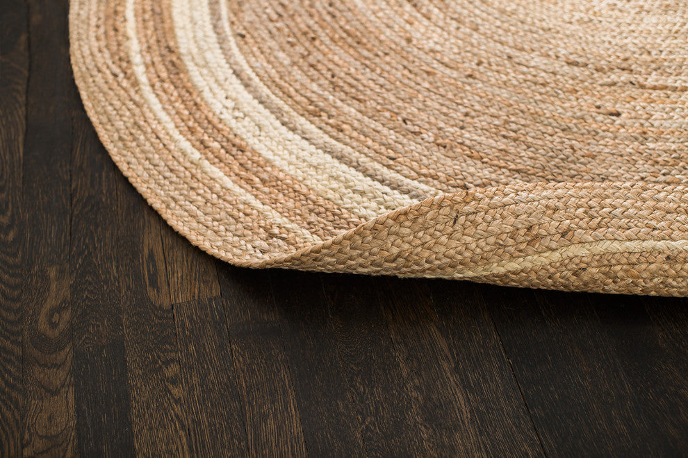 Kerala Sunrise Round Jute Rug, 6'