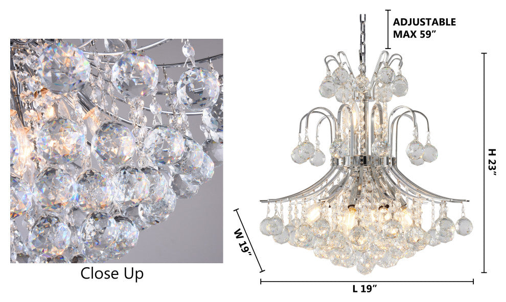 Bethel International BET03C19CH 10-Light Chandelier, Chrome