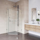VIGO Piedmont Frameless Hinged Neo-Angle Shower Enclosure, Brushed Nickel, 38" D X 38" W, Without Base