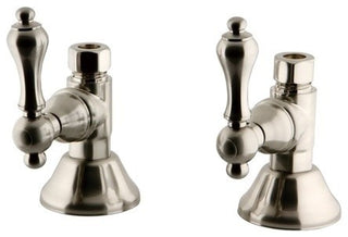 Kingston Brass Straight Stop Shut Off Valve, Brushed Nickel