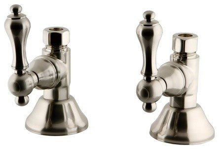Kingston Brass Straight Stop Shut Off Valve, Brushed Nickel