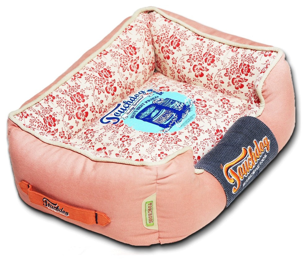 Touchdog Floral-Galore Vintage printed Ultra-Plush Rectangular Designer Dog Bed