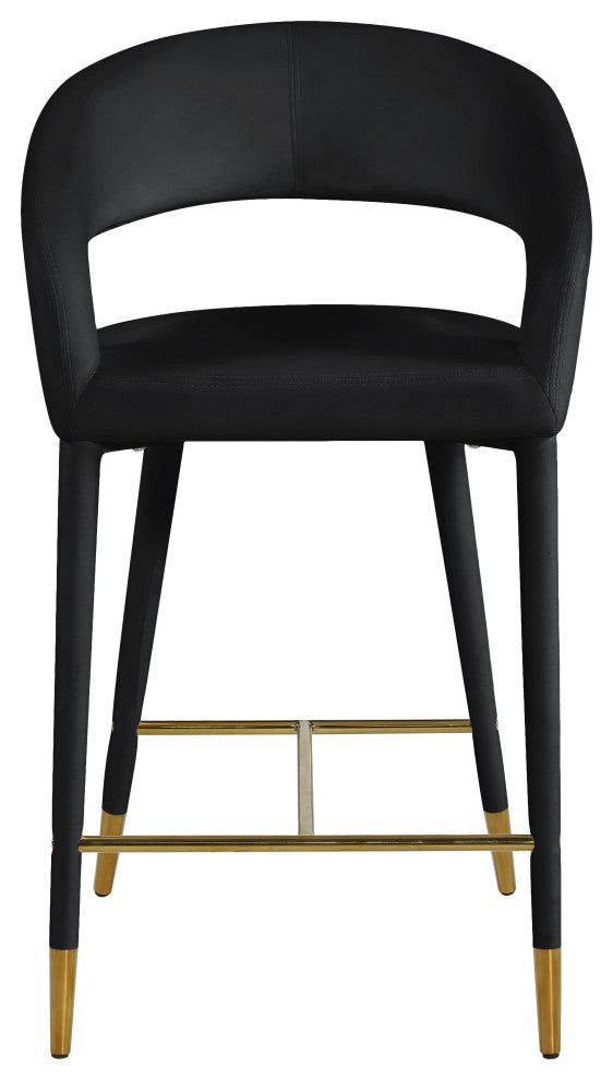 Destiny Counter Stool, Black, Velvet