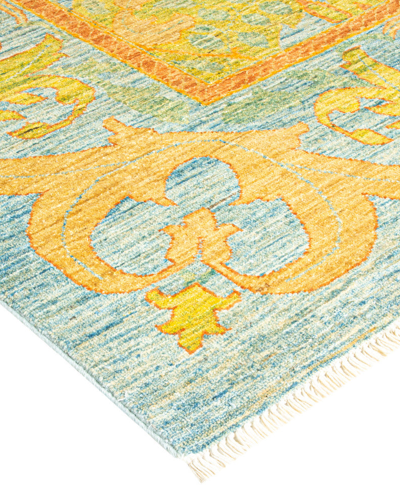 Jahan One-of-a-Kind Hand-Knotted Area Rug Light Blue, 9'8"x13'8"